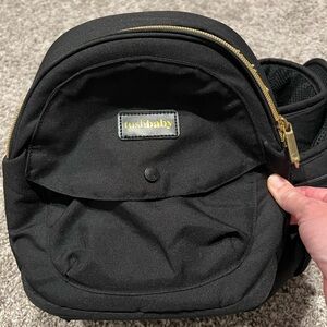 Tushbaby Black Kids Sling Bag with Gold Zipper